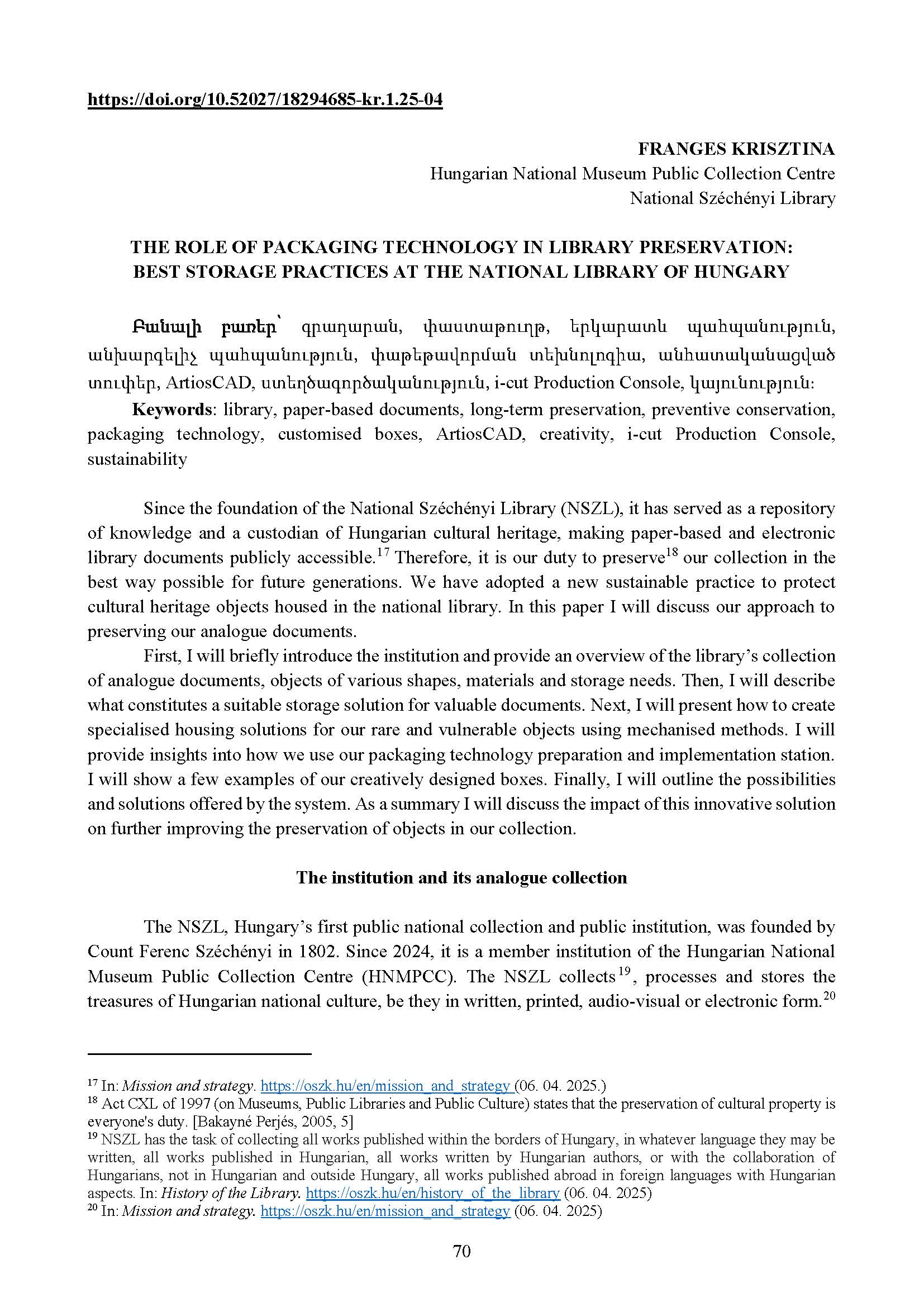 first page of the article