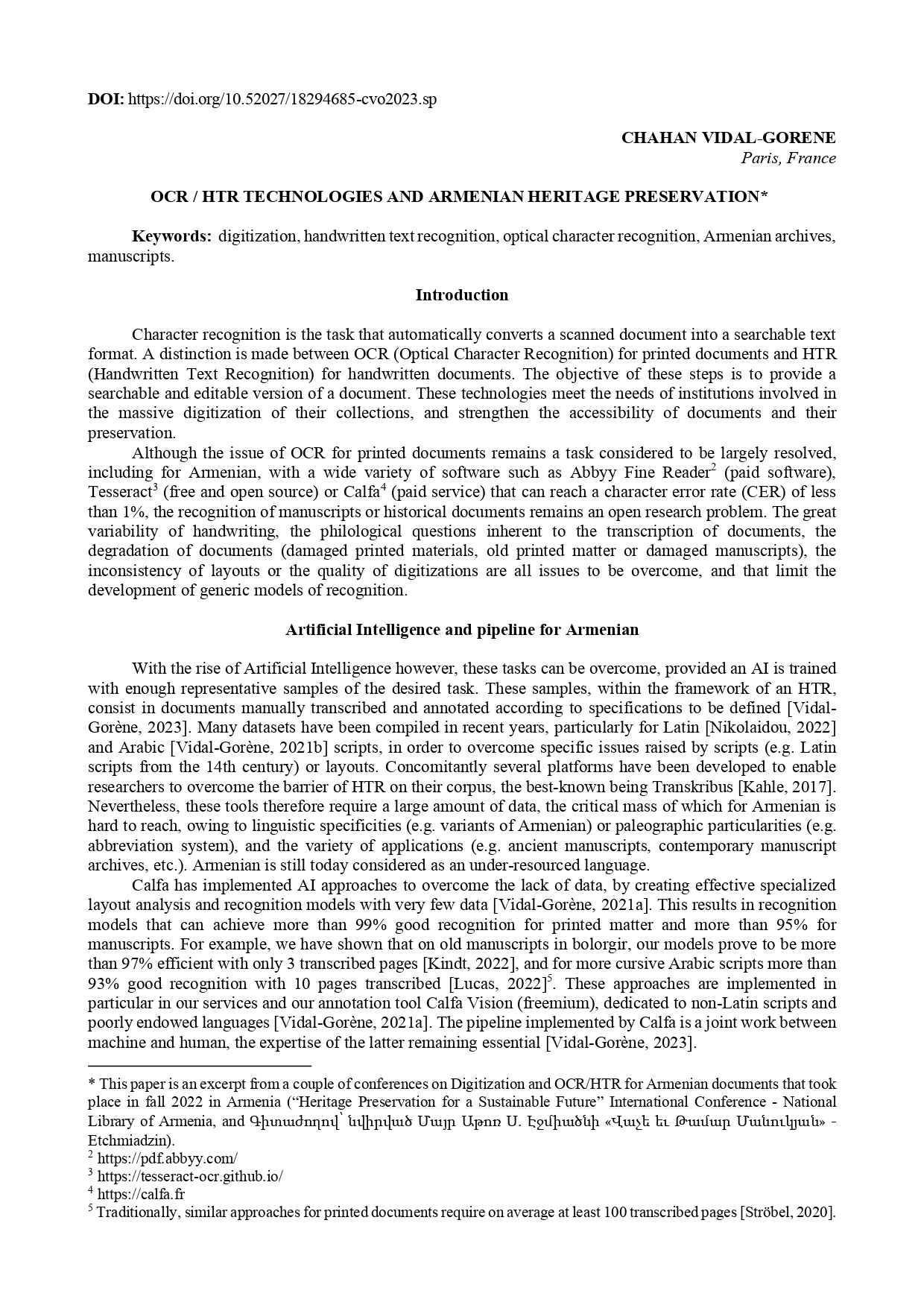 first page of the article