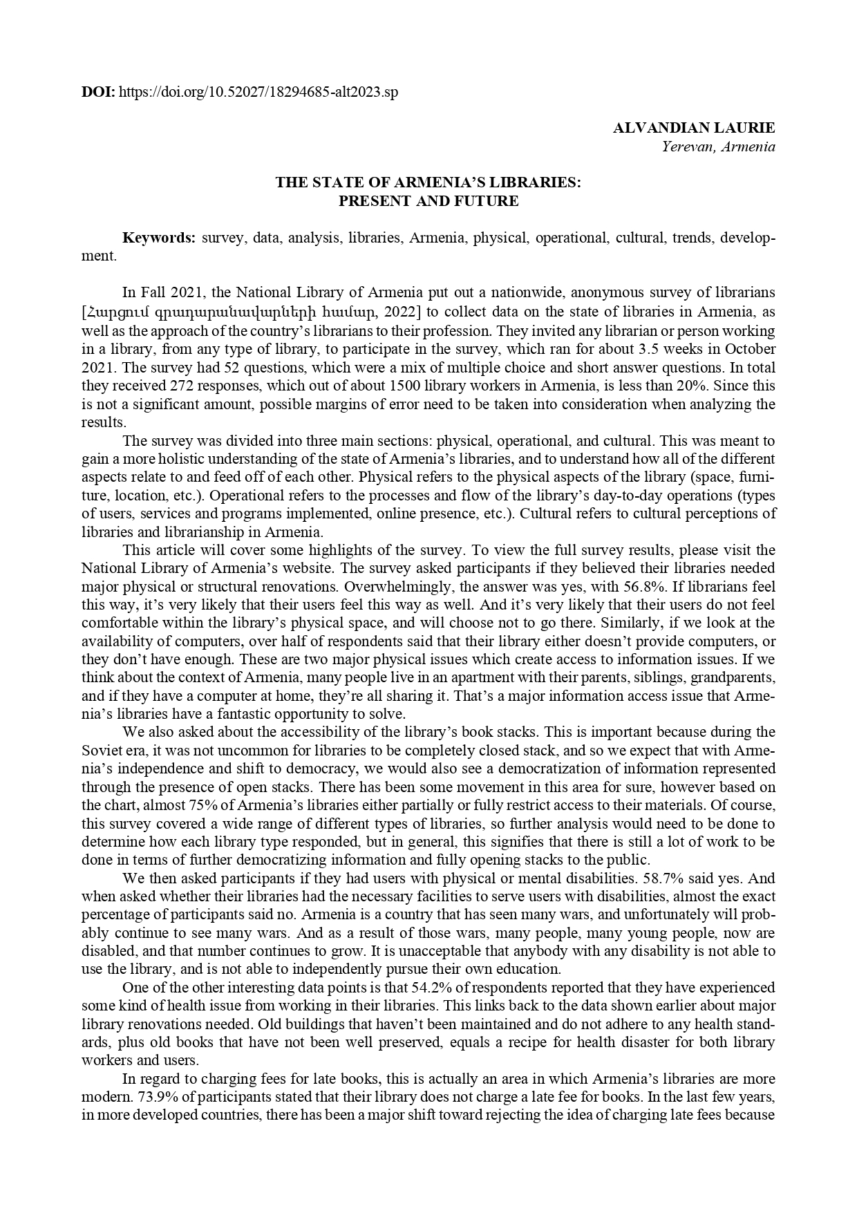 first page of the article