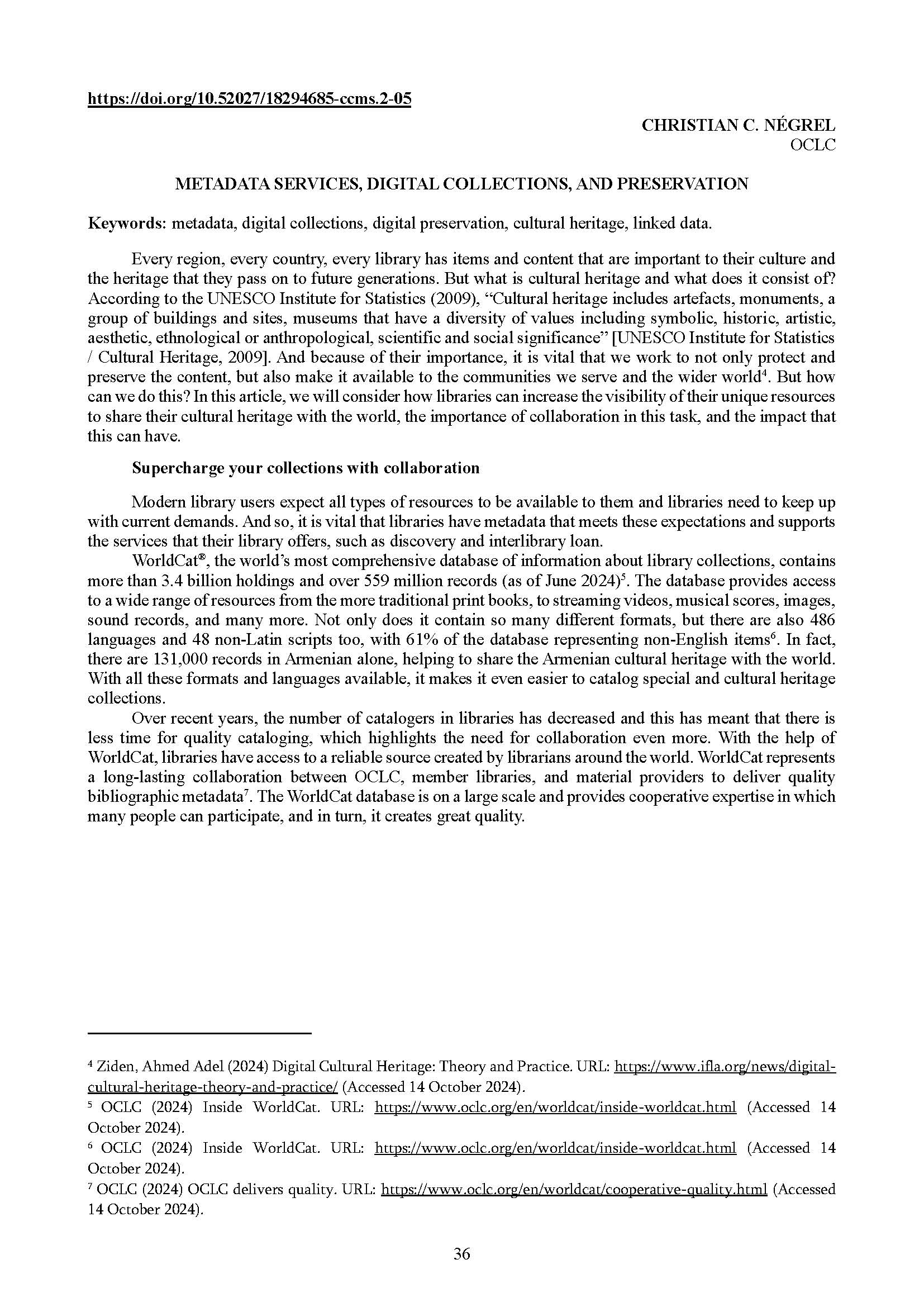 first page of the article
